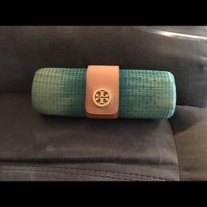 Tory Burch ombré wicker clutch